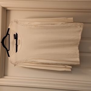 The Limited | Lace Trim Lightweight Sweater Top